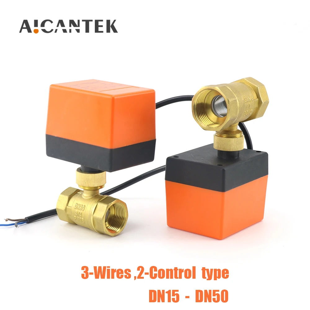 

DN15/20/25/32/DN50 AC220V 12V/24V Two-way Brass Electric Ball Valve Three Wire Two Control 2-way Solenoid Valve 1/2" 3/4" 1" 2"