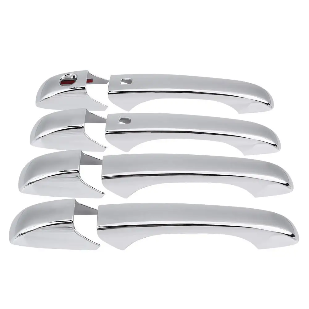 8Pcs Chrome 4 Door Handle Covers for Smart +w/out for grand cherokee 2011 2012 2013 2014 2015 2016 2017 Car Door Handles