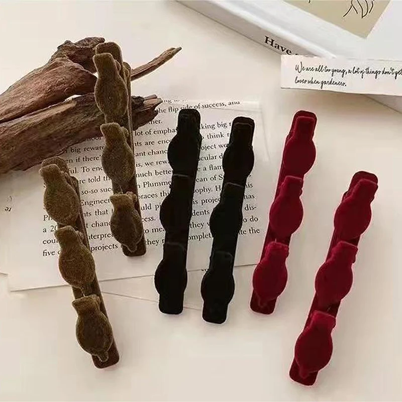 بلون مقاطع الشعر المضفر الكورية نمط مشبك شعر تمزيقه الانفجارات الشعر كليب الجبين يتدفقون المشابك إكسسوارات الشعر #5