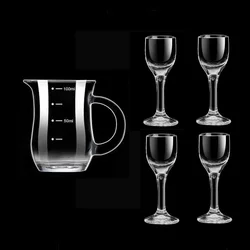 25ml 2pcs Sets Small Wine Glass High Footed Baijiu Cup Bar Shot Glass 120ml Wine Dispenser Wine Pot Exquisite Glassware Gifts