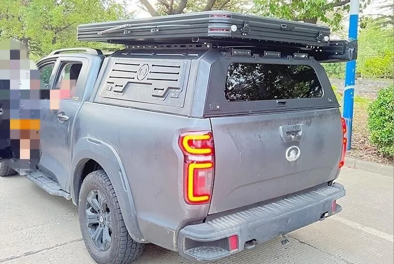 Waterproof Hard Metal Tail Box with Lock, Heavy Duty Retractable Truck Canopy, 4x4 Pickup Accessory Fit GMC Sierra