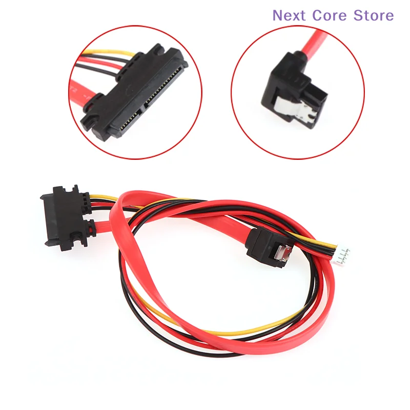 [NC]2-in-1 7Pin SATA DATA + 2.0mm 4Pin Power Combo 7+15 Pin 22P SATA Conjoint CD/DVD HD Hard Disk Cable 20/40cm[NC]