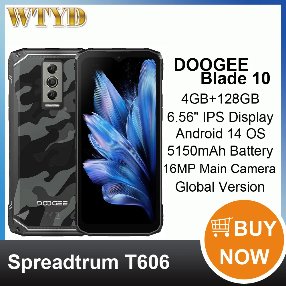 DOOGEE Blade 10 Rugged Phone 4GB+128GB 6.56