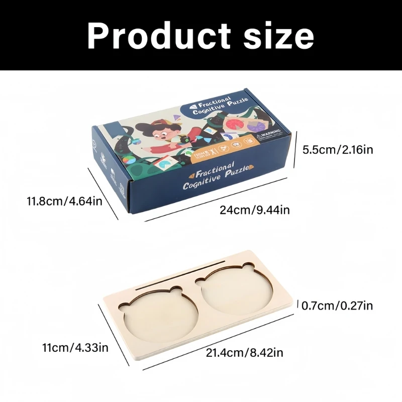 Childrens Fraction Learning With Wooden Puzzle Pieces Interactive Math Educational Toy For Classroom Homeschool Or Tutoring 15UB