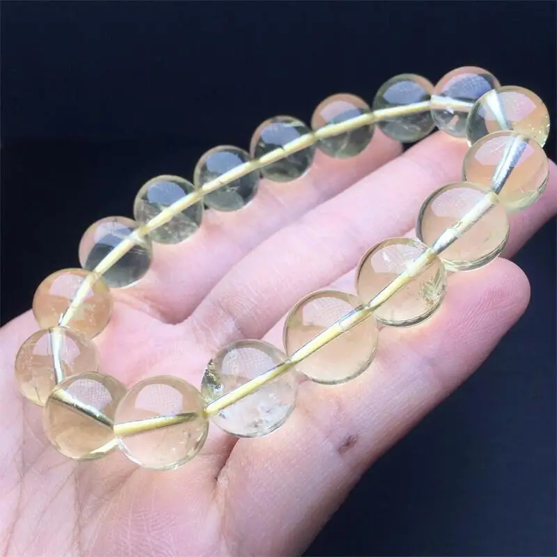 12MM Natural Lemon Citrine Bracelet Design Stretch Polychrome Handmade Beads Healing Women Jewelry Gift 1PCS