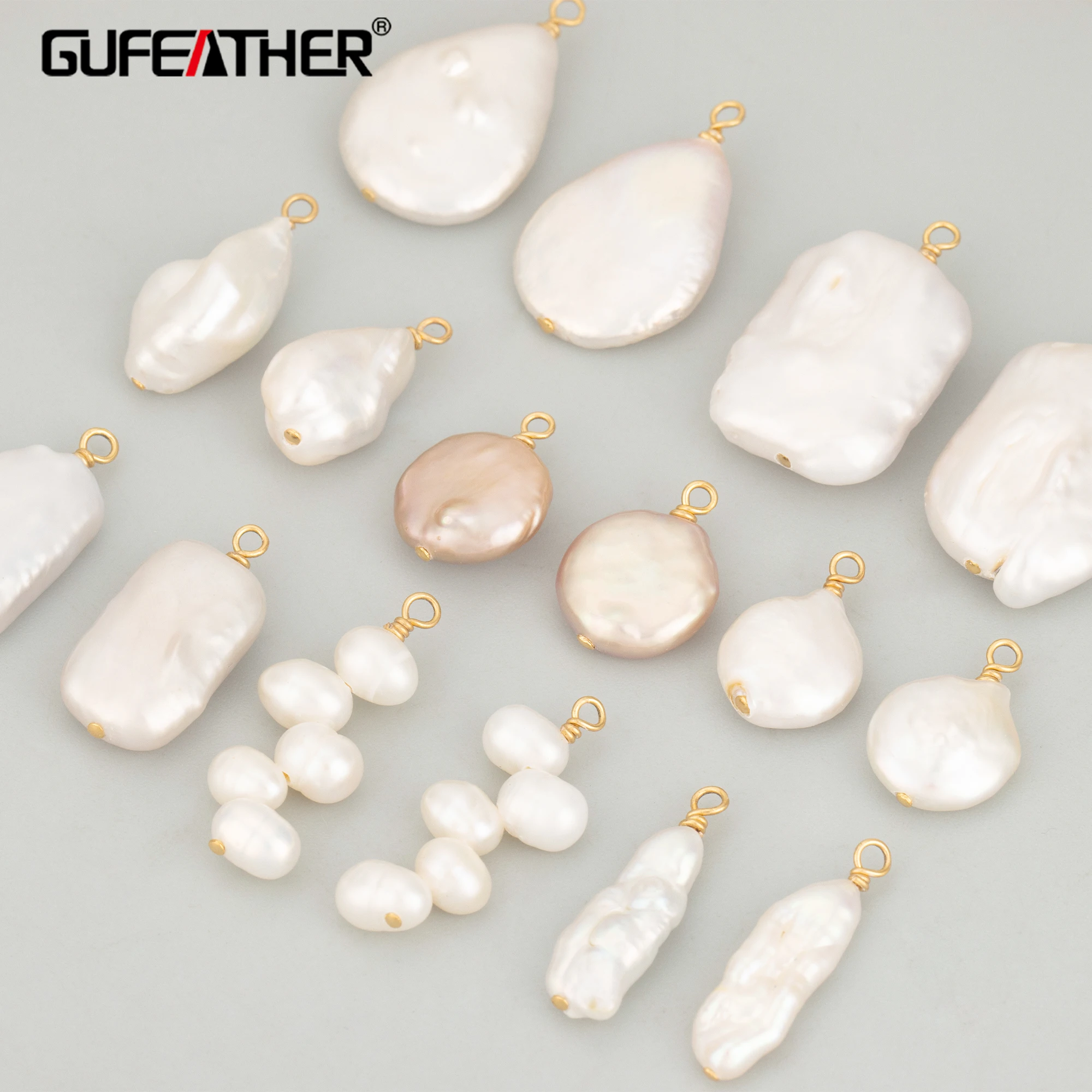 GUFEATHER, 2 шт./лот, MH06, ювелирные аксессуары, позолота 18 карат, медь, натуральный жемчуг, ручная работа, подвески, изготовление ювелирных изделий, подвески своими руками