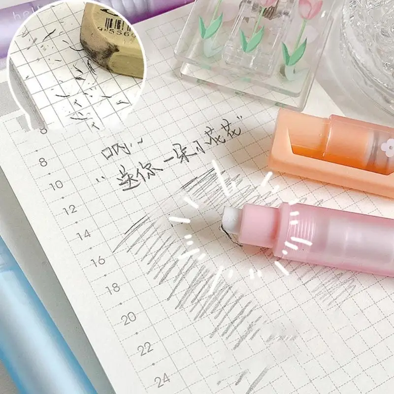 31BA Textured Grip Retractable Pen Eraser for Controlled Draft Paper Corrections