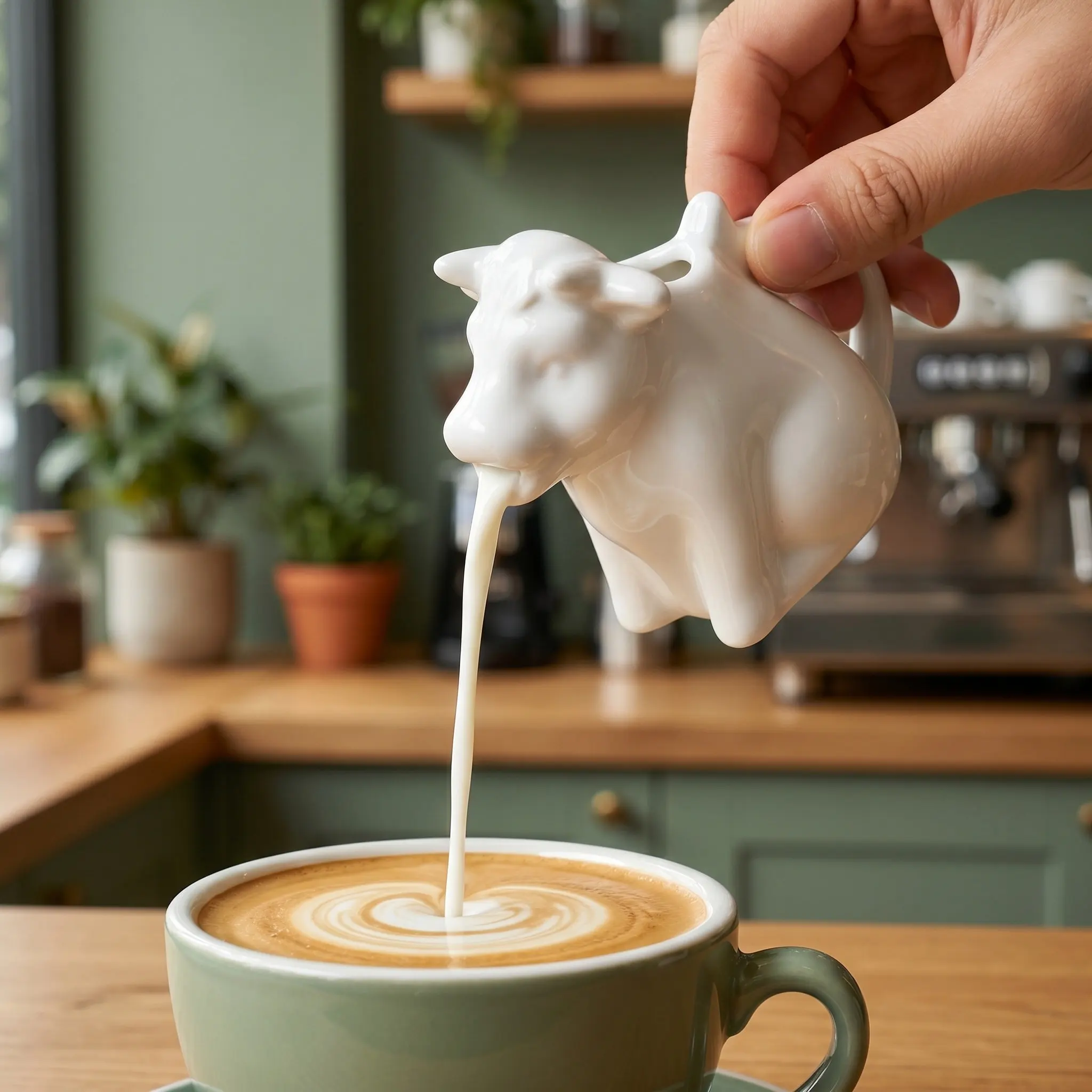 2er-Set Keramik-Milchkrüge in Tierform – Kleine Krämerkanne für Soßen, Kaffee und Milch