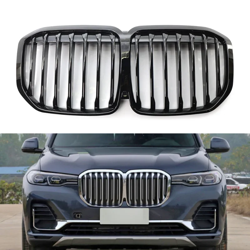 

Car Front Kidney Racing Grille For BMW G07 X7 2019 2020 2021 2022 ABS Plastic Glossy Black Grills