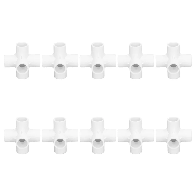 

10PCS 6 Way Pipe Fittings PVC Plastic Pipe Corner Elbow Connector 20mm Inner Diameter Black