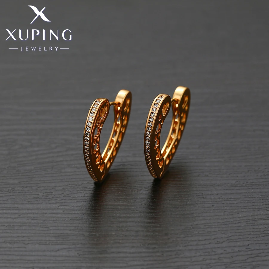 Xuping Jewelry Fashion Heart Shape Gold Color Earring for Women Gift X000011788