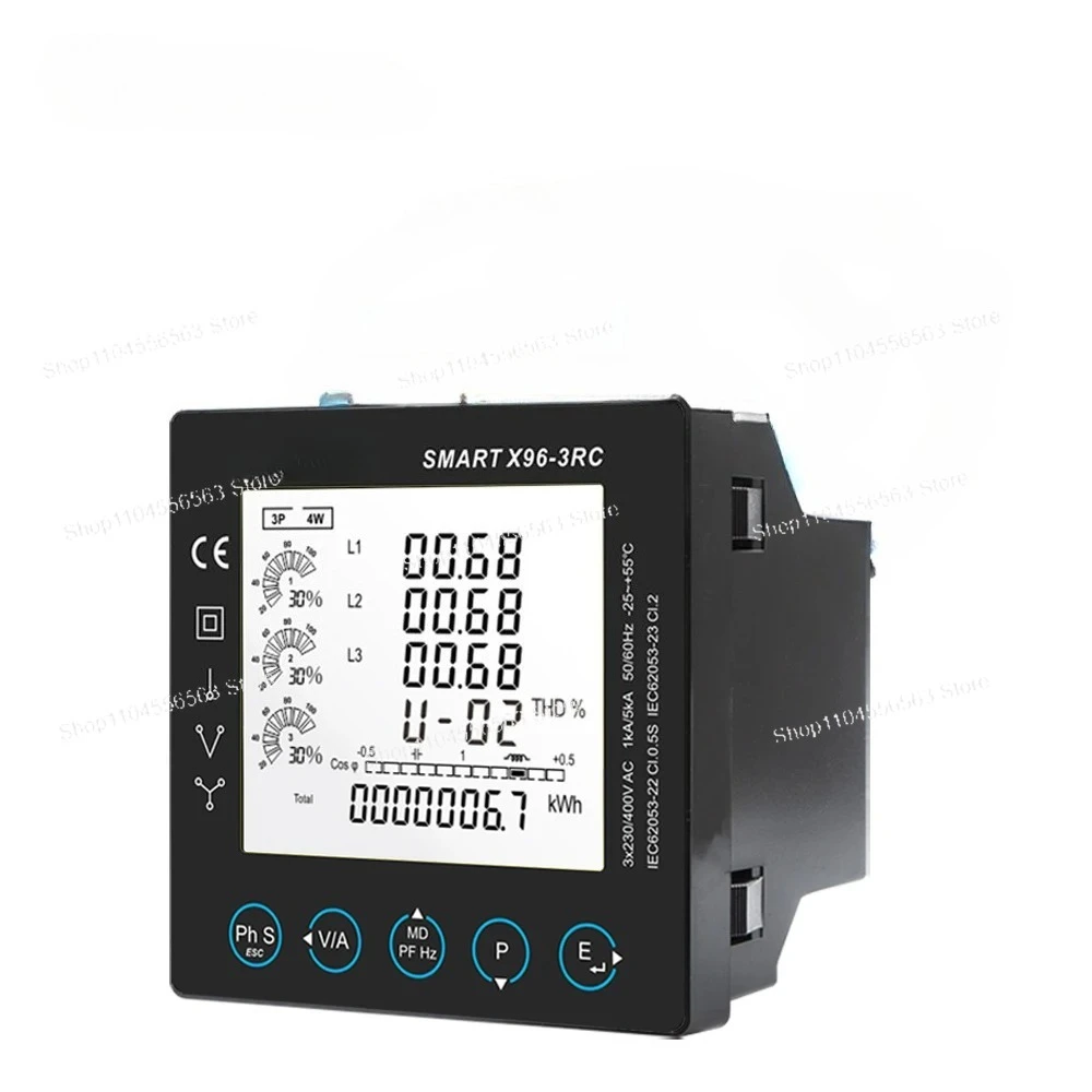 جهاز قياس الطاقة الذكي X96-3RC عالي الدقة لتوزيع الكهرباء بدون توصيل ملف Rogowski