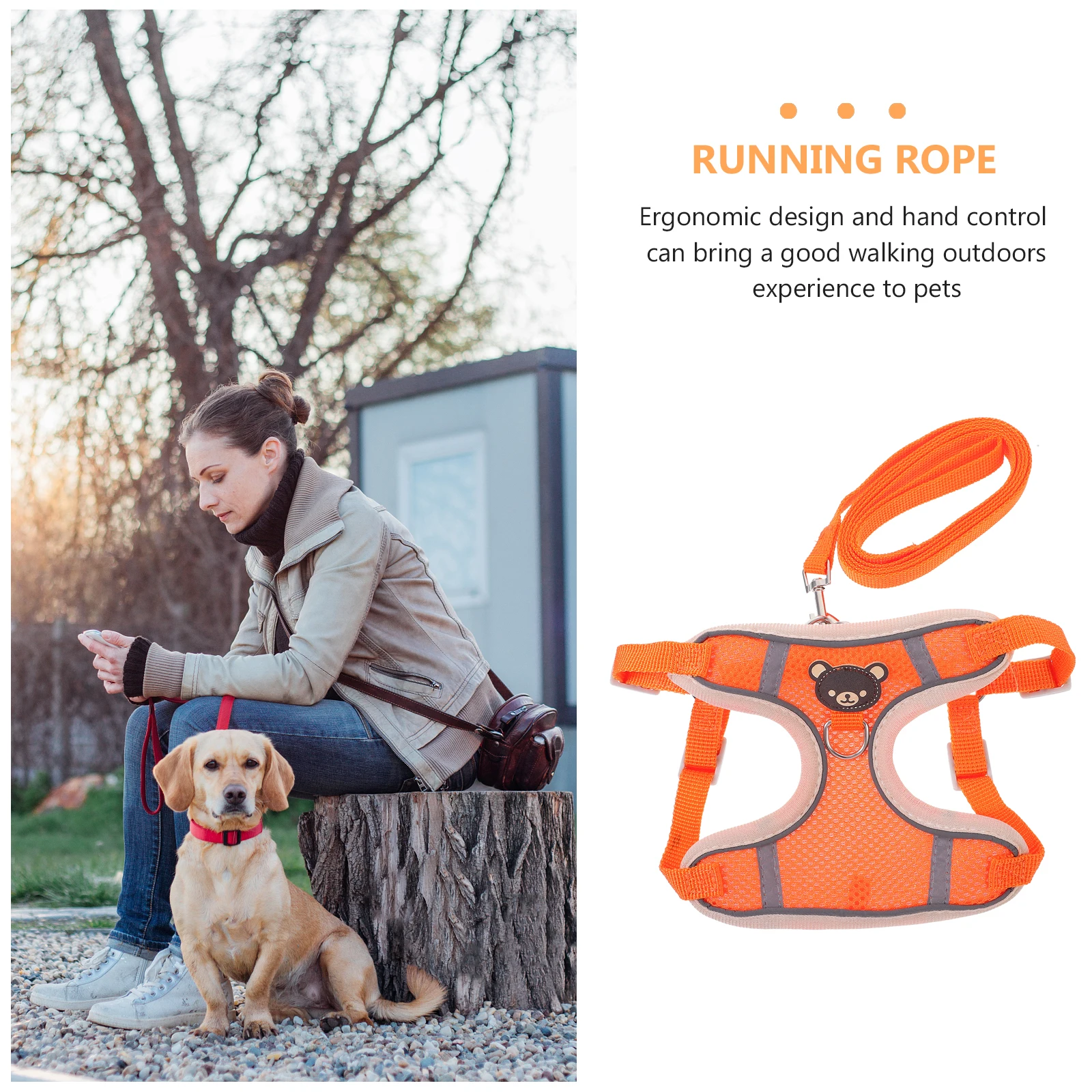 

Adjustable Pet Harness Breathable Reflective Dog Chest Straps Vest Type No-Pull Harness For Puppy Durable Lightweight