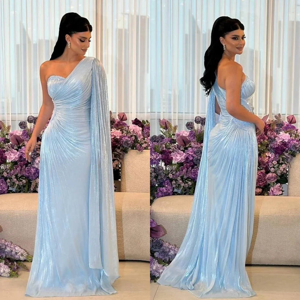 

Индивидуальные высококачественные плиссированные прямые длинные платья на одно плечо, платья для особых случаев на заказ, современный стиль, изысканный