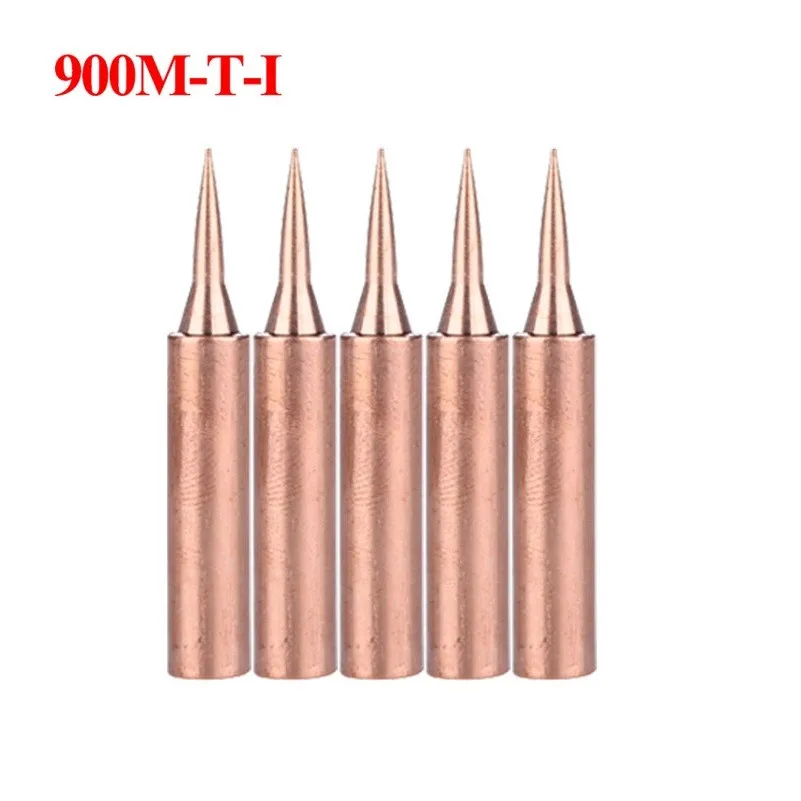 5Pcs Copper Soldering Iron Tips 900M-T Lead-Free Welding Tips IS/I/B/K/SK/2.4D/3.2D/1C/2C/3C/4C Welding Head Solder Tools Parts