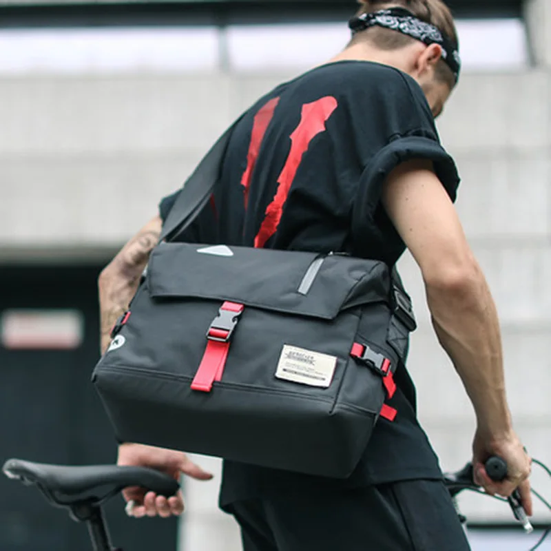 Bags for Men Canvas Shoulder Bag Casual Crossbody Bag Trendy Bicycle Fashionable Handbags Lightweight for Movement