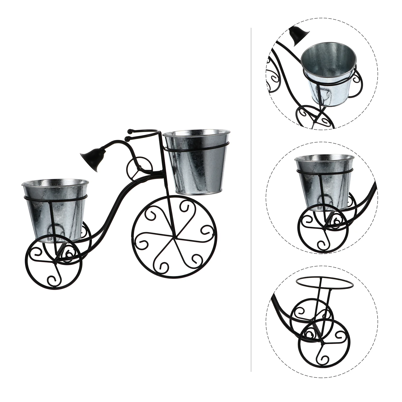 

Garden Decor Tricycle Bicycle Stand Flower Pot Bike Planter Iron Flowerpot Holder