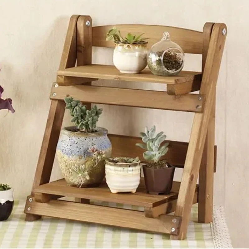

Originality High-quality Minimalism Design Wooden Balcony Flower Multi Plant Shelves Stand Display Rack Outdoor Furniture