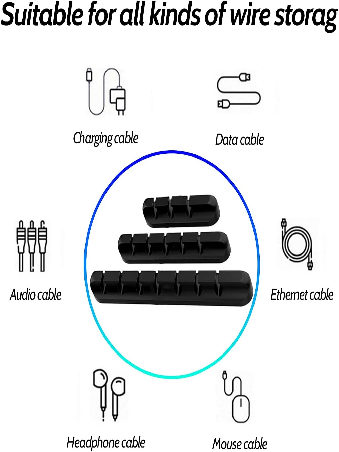 Cable Organizer Management Wire Holder Flexible USB Cable Winder Tidy Silicone Clips For Mouse Keyboard Earphone Protector