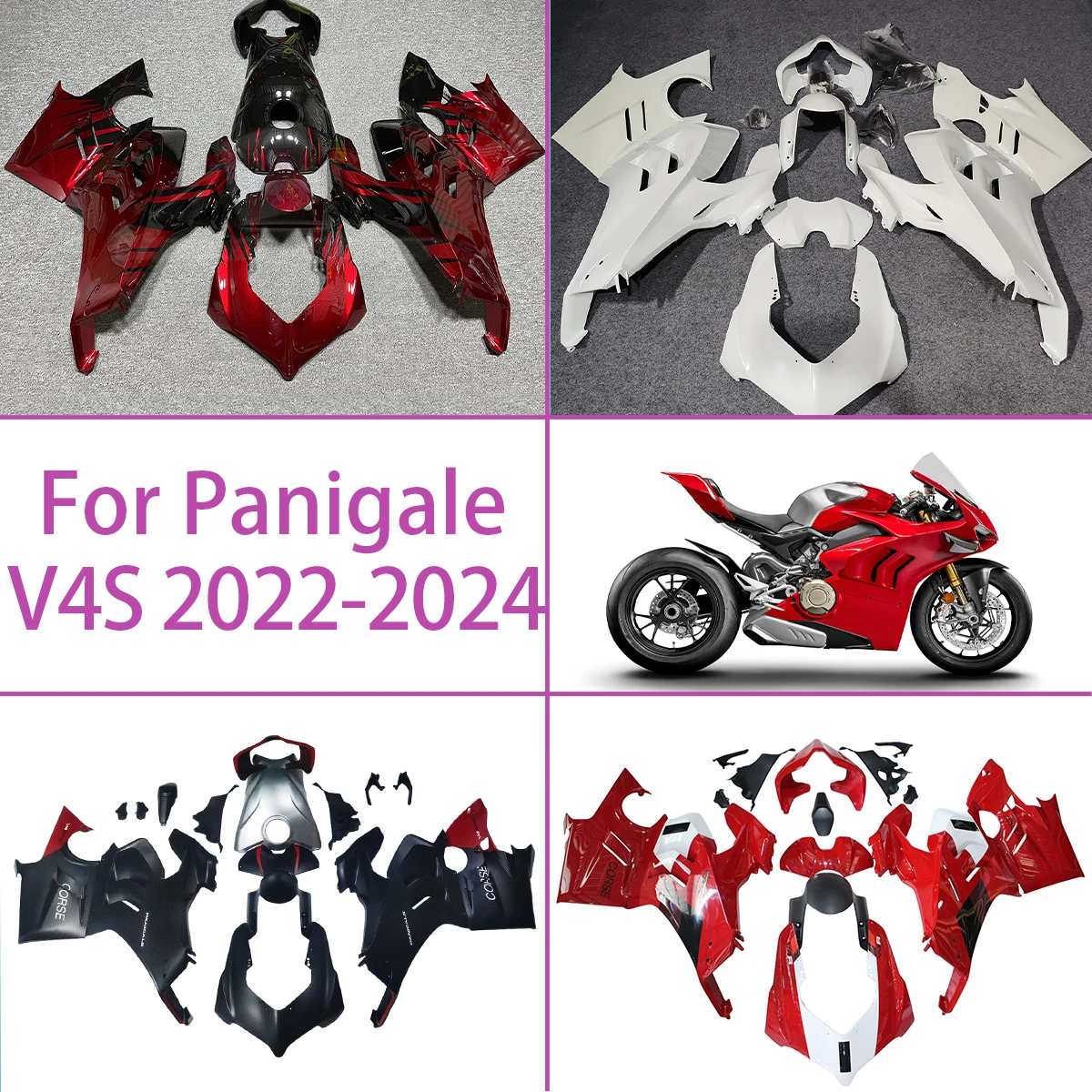 

Комплект обтекателей для 2022 2023 2024 Ducati Panigale V4, высококачественный полный комплект обтекателей из АБС-пластика, подходит для 22 23 24 V4S