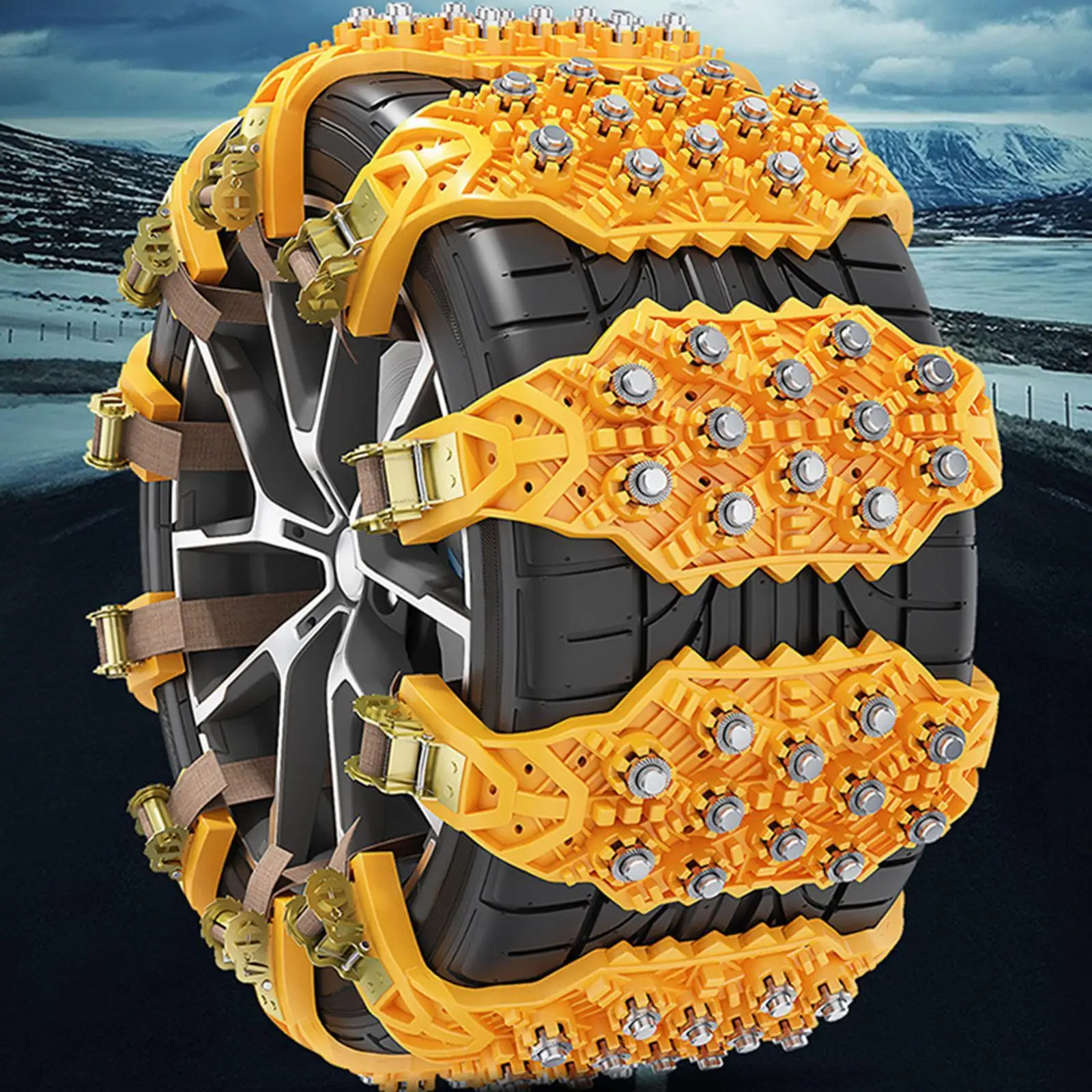 Universal Snow Chains for Car Tires Anti Slip Chains Wheel Traction for Winter Mud and Ice Safety
