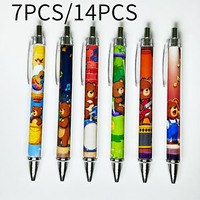 7pcs/14pcs Creative Music-Themed Ballpoint Pens, Bear-Themed Ballpoint Pens, Student Writing Pens