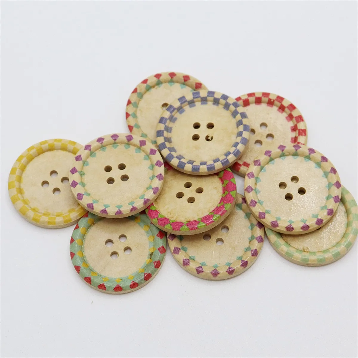 10 pz 40mm rotondo naturale 4 fori grandi bottoni in legno artigianato fai da te decorazioni per cucire abbellimenti Cardmaking Scrapbooking