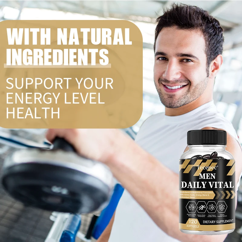 Men Daily Vital - Multivitamin Multimineral with Amino Acids Energy & Antioxidant Blend, Support Mind Body Athletic Performance