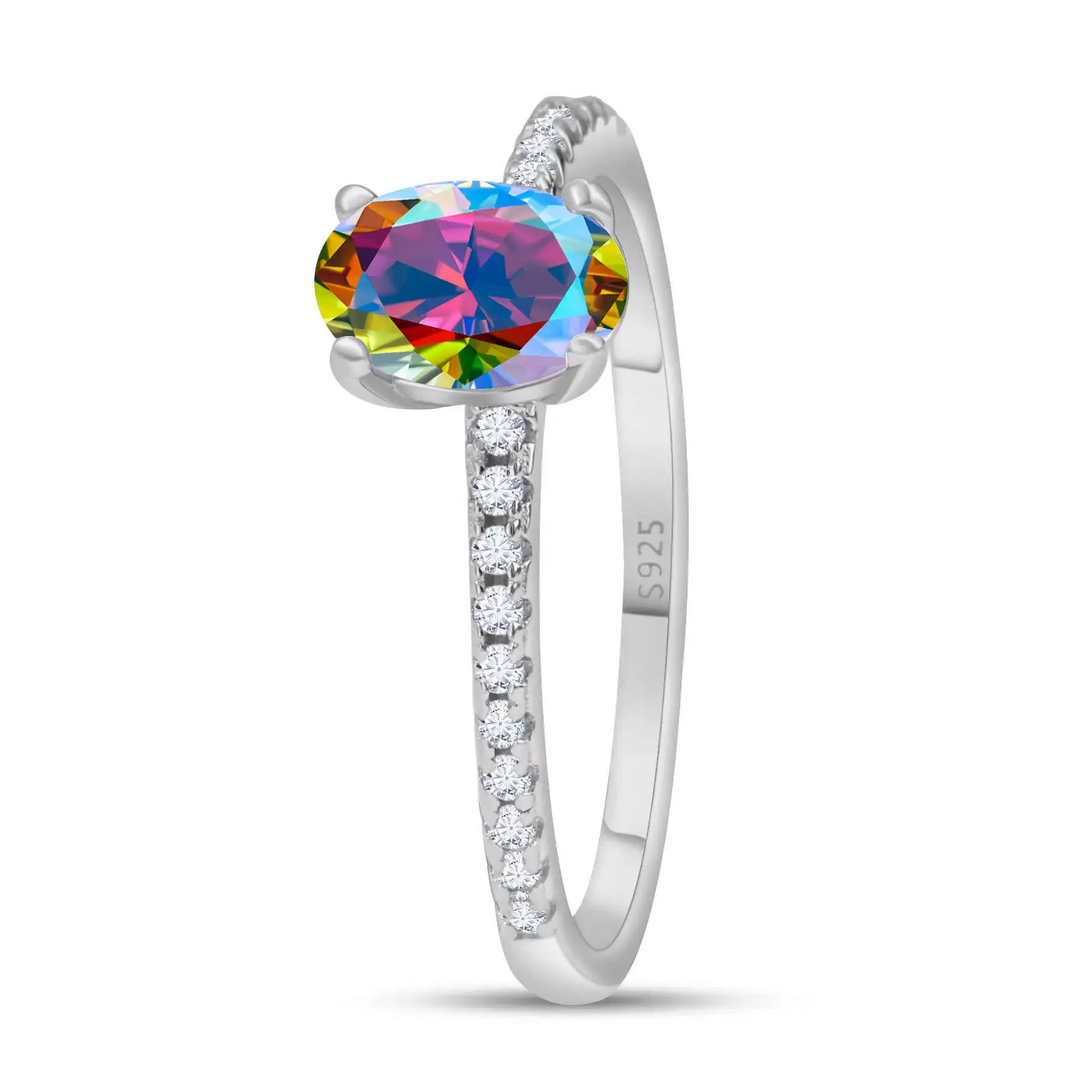 1,0 Karat Königsblau Farbe Moissan ite Ring Sterling Silber massiv Gelbgold Farbe Hochzeit Verlobung ringe für Frauen – Detail 2
