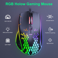 IMICE USB Honeycomb Wired Gaming Mouse Adjustable DPI Ergonomic Mouse RGB Backlight Mouse for PC Computer Laptop for Macbook