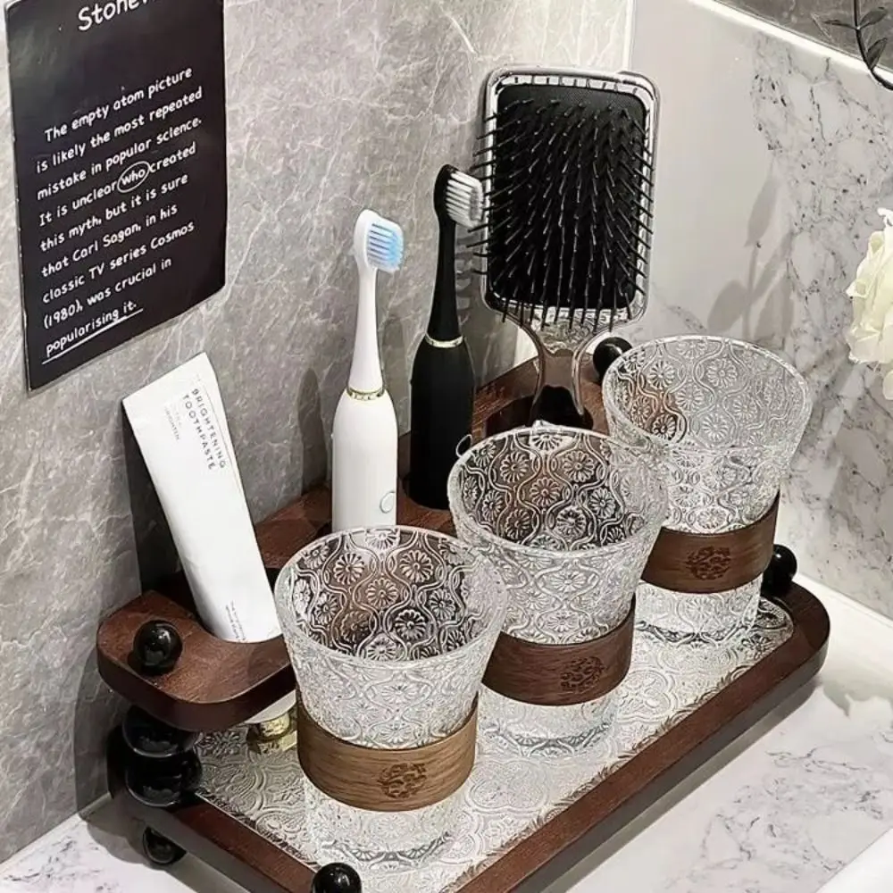 

Save Space Functional Toothbrush Storage Rack Vintage Petite Wooden Storage Shelf Storage No Drilling Required