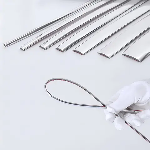 크롬 스트립 자동차 사이드 트림 스타일링 장식 몰딩 길 트럭 SUV, BMW E60 Lixiang L7 혼다 실버, 6-30mm, 5M