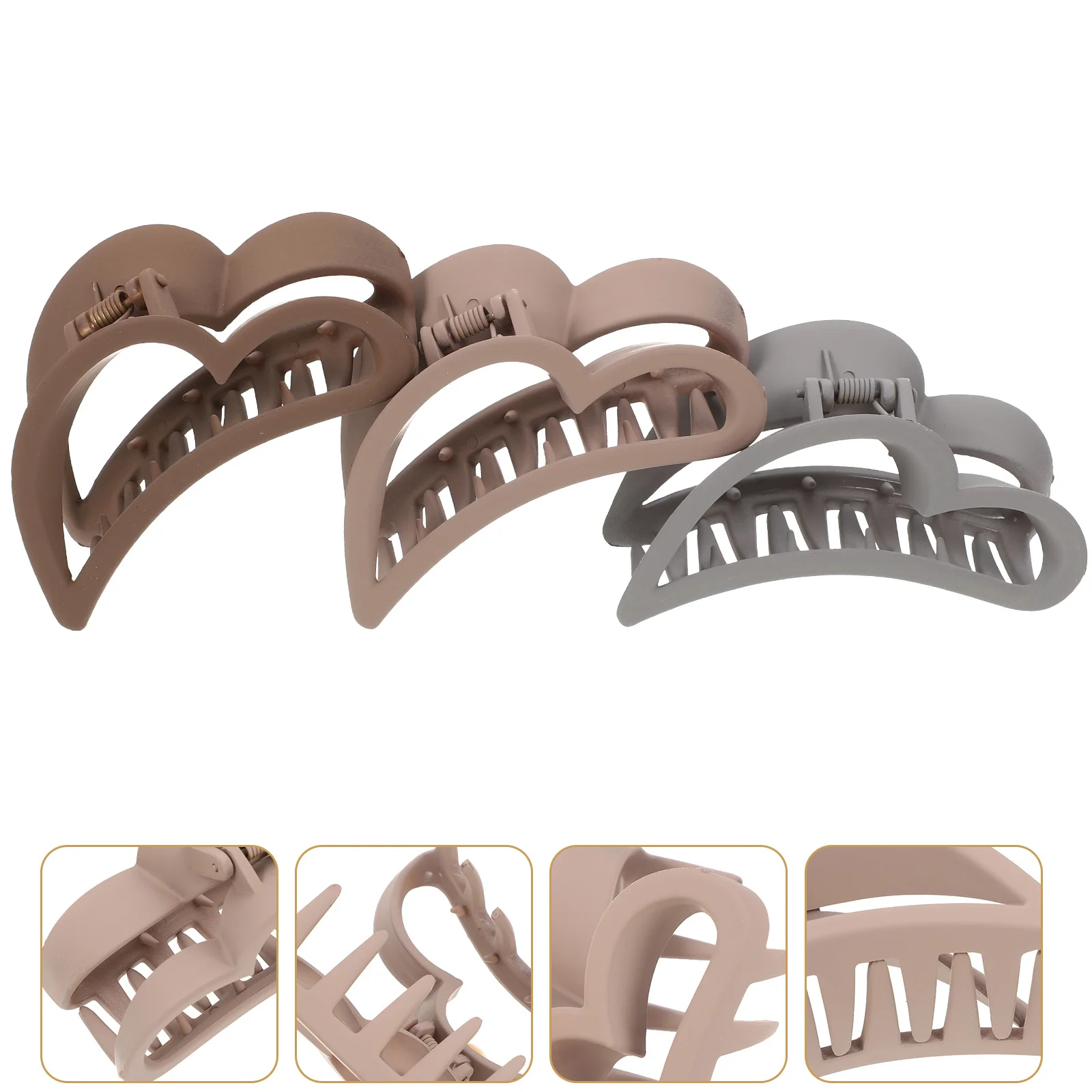 

3Pcs Non Slip Heart Claw Clip Lightweight Smooth Surface Perfect Gift for Family Friends and Loved Ones Heart Claw Clip