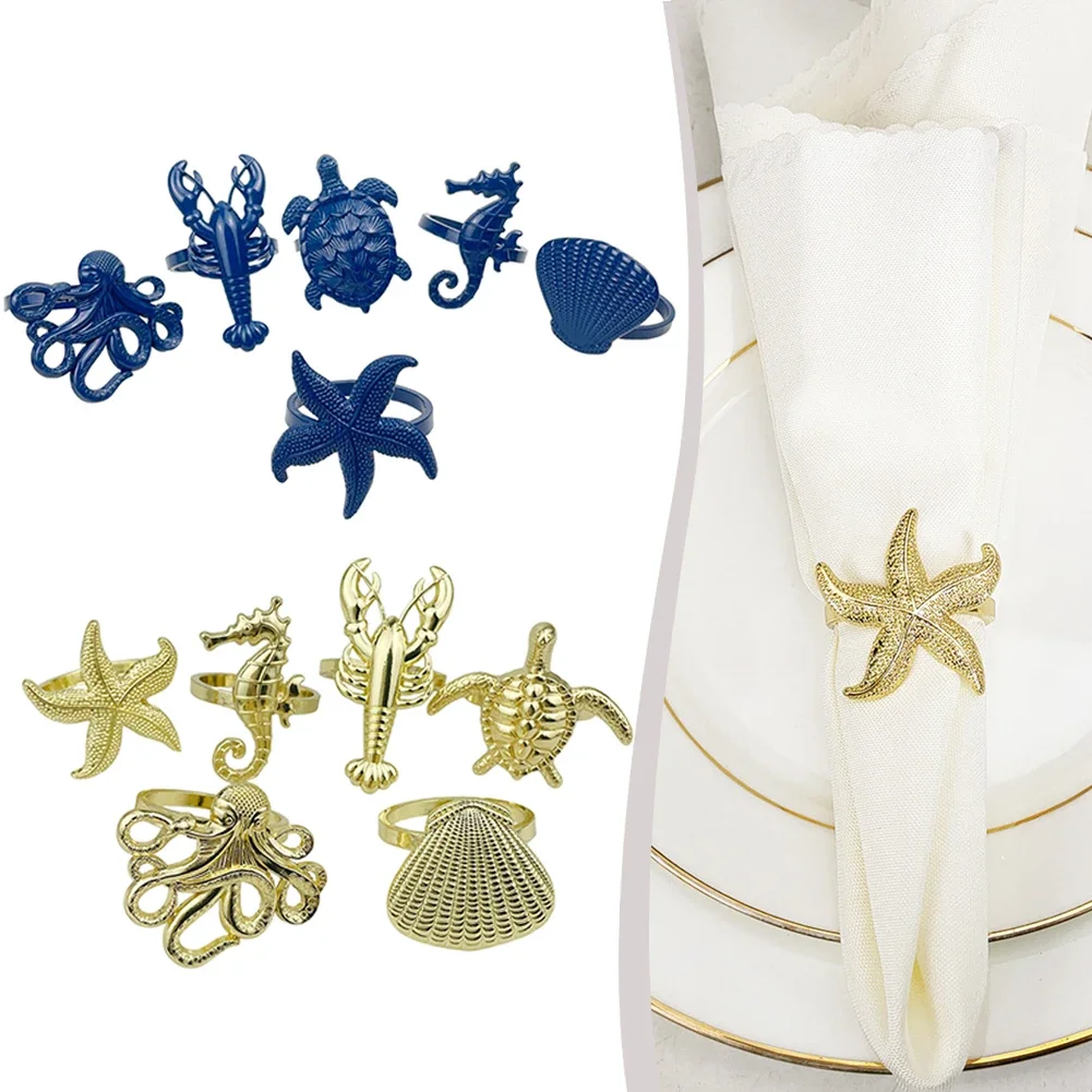 

Blue Dining Table Decor Unique Table Accessories Elegant Table Enhancer Starfish And Shells Design For Banquet Events