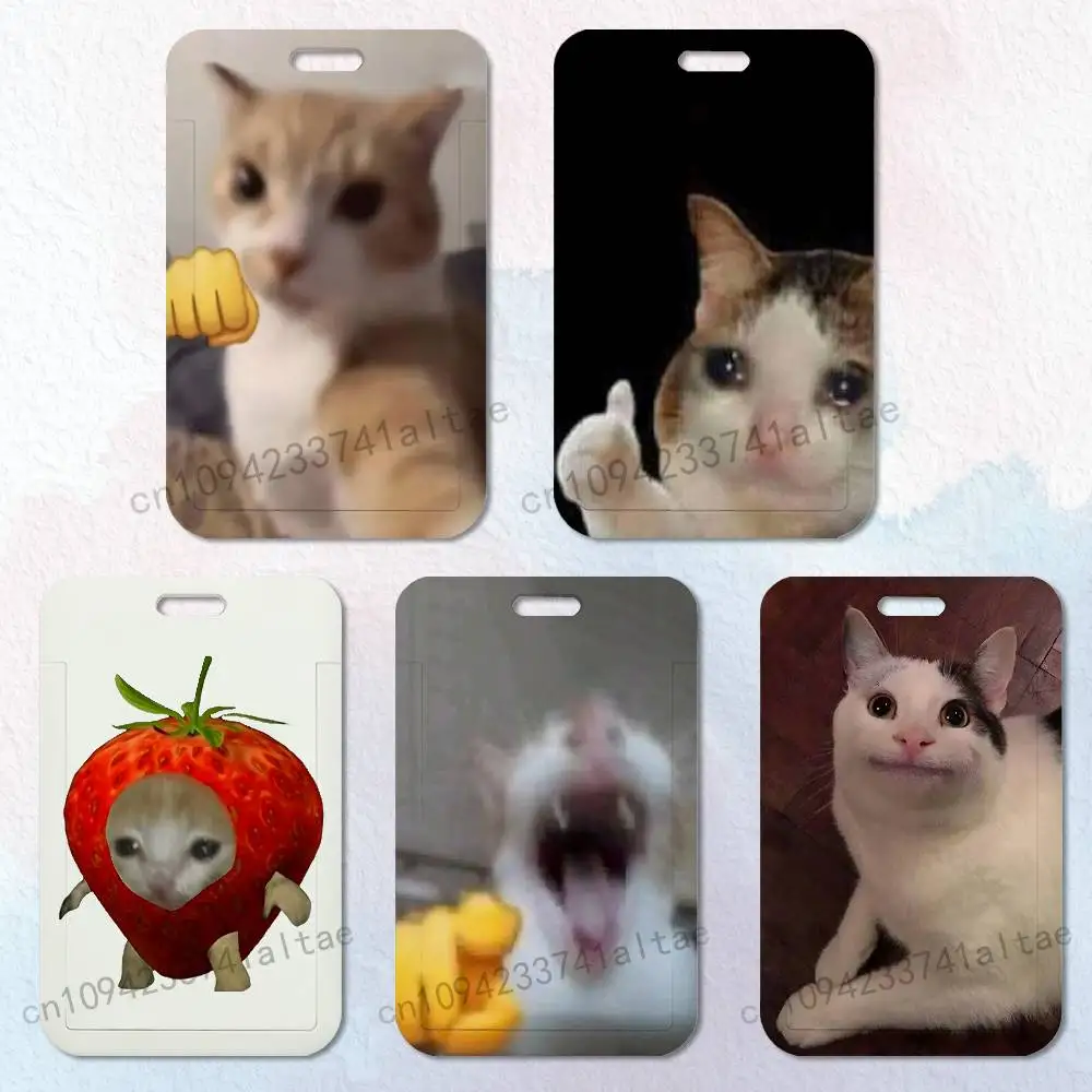 

Cat Memes Card Holder Lanyard Camera Neck Strap Credit Card Case ID Badge Credentials Protection