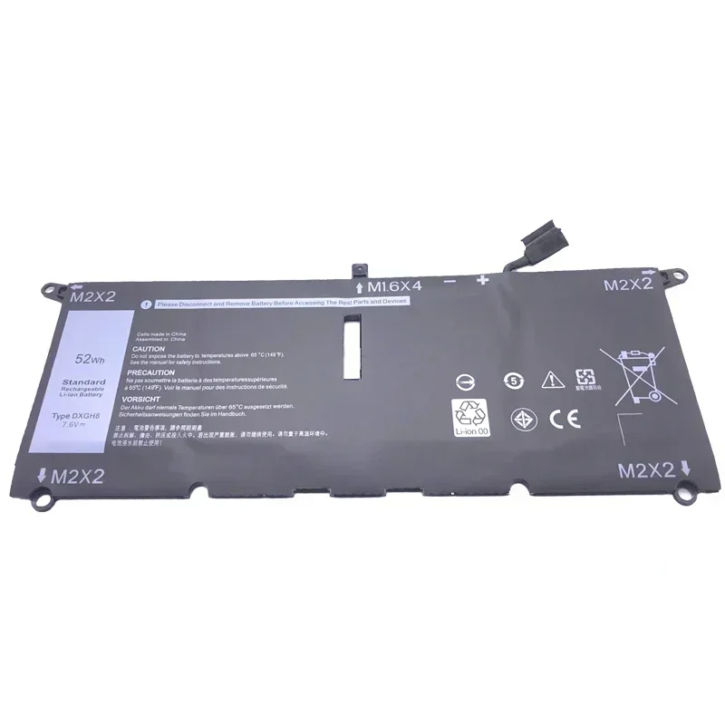 New DXGH8  Battery For  XPS 13 9370 2018 Series 9380 2019 H754V G8VCF 0H754V 13-9370-D1605G Laptop battery