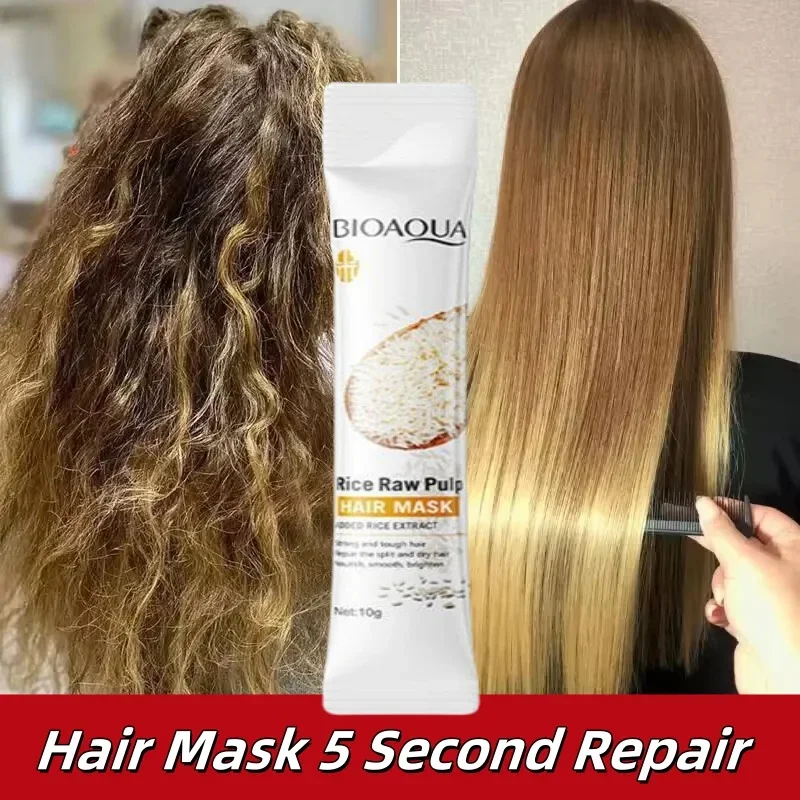 

Magical Keratin Hair Mask 5 Seconds Repair Damaged Frizzy Hair Soft Smooth Shiny Rice Nutrition Moisturizing Nourish Hair Care