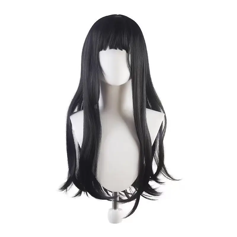 Takanao Izu's Cosplay Wig Lycoris Recoil Kikuriko's Long Black Wavy Wig Style