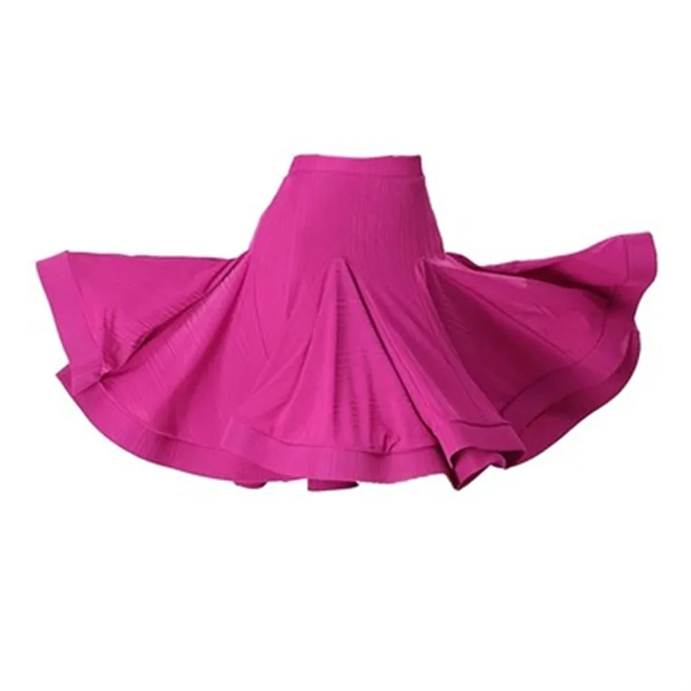 New purple Latin dance fishbone skirt Women's modern dance large swing skirts ice silk fabric stage performance clothing