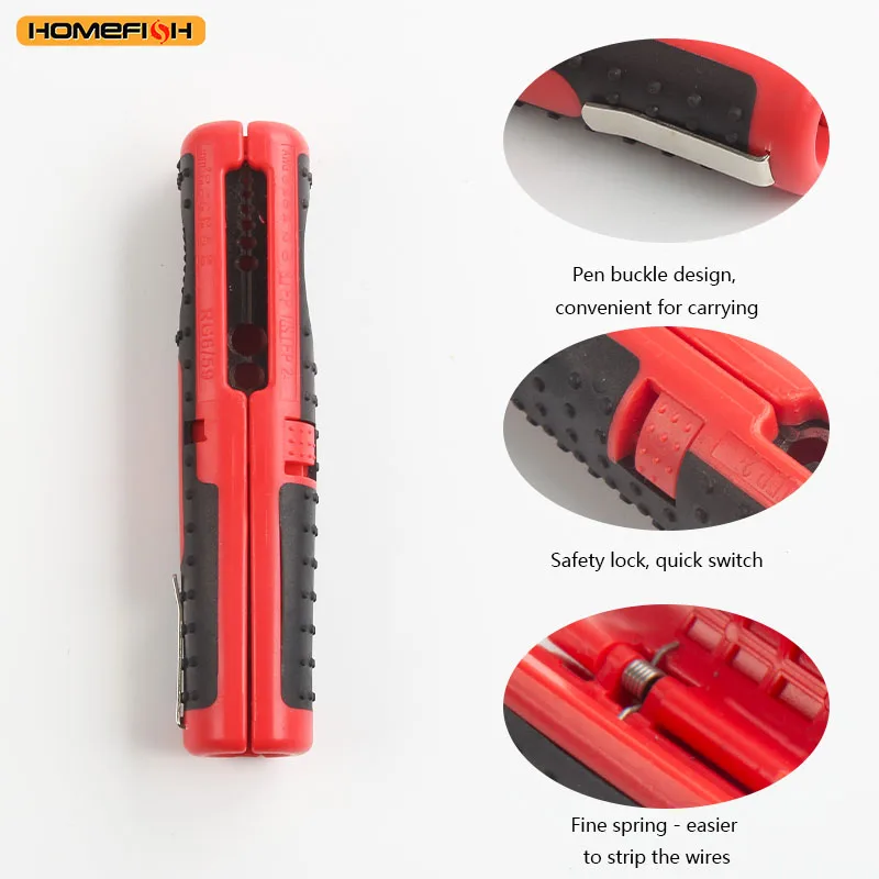 Multifunctional Cable Wire Stripper Cutter Pliers Hand Tool Hardware Tool Portable Anti-skid Handle Strip pen clip