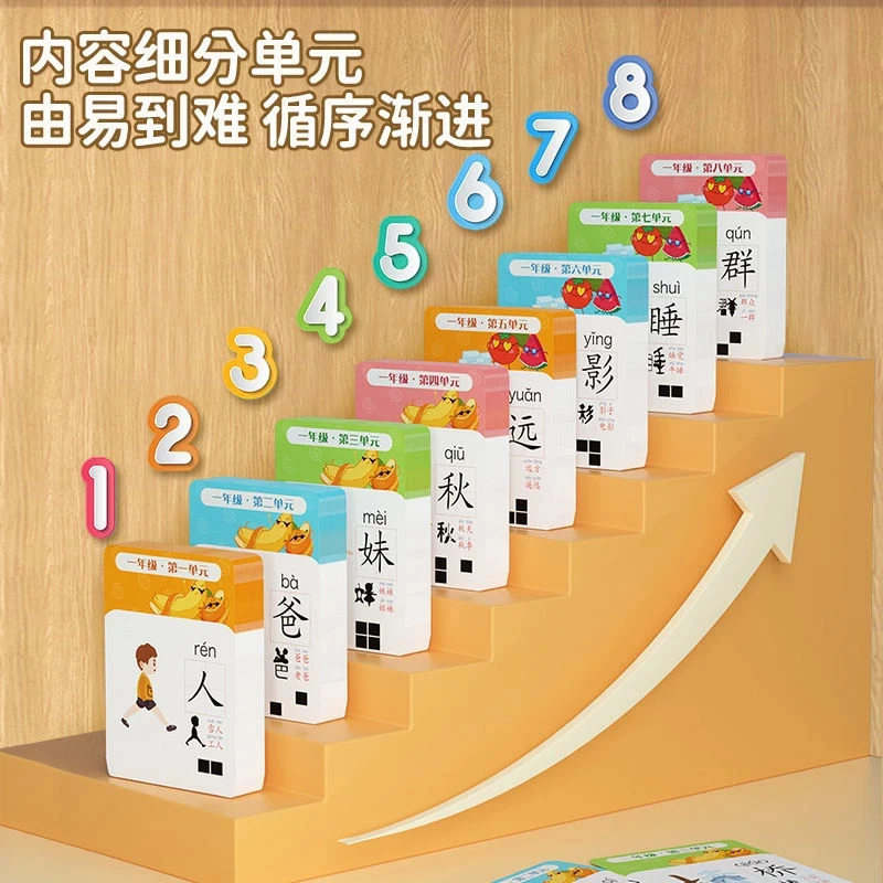 Cat Beile Word Recognition Card Learning Machine, iluminação do bebê, áudio, livro de caracteres chineses