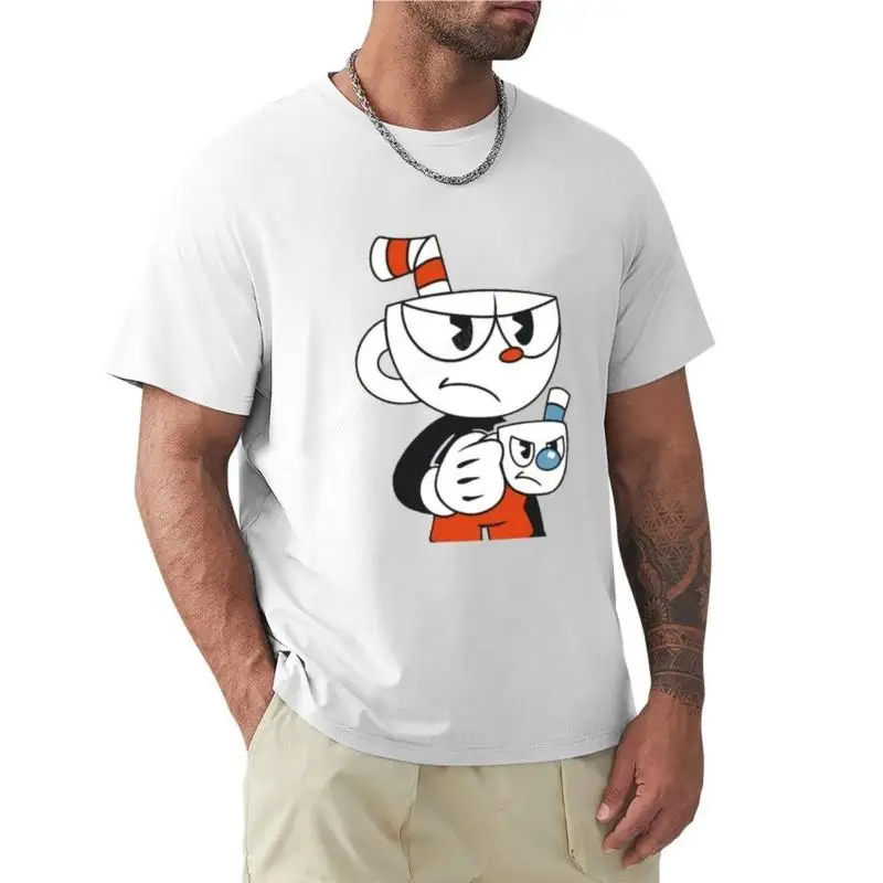 man summer for boys Cuphead and Mugman Angry plain hippie clothes mens big and tall t shirts new men cotton tshirt