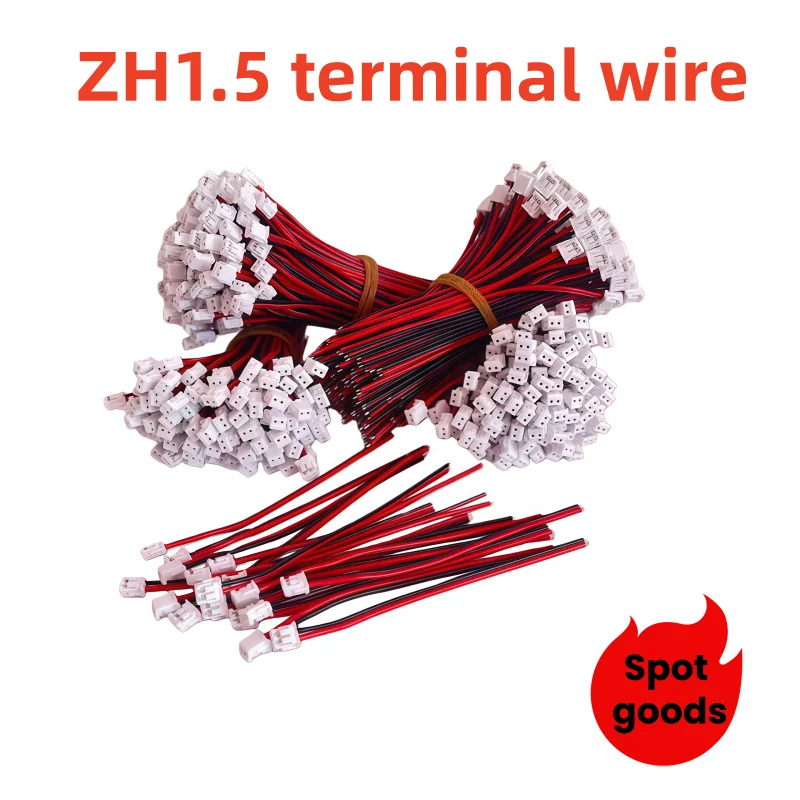 

5/10/20pcs ZH1.5 cable connector ZH 1.5mm spacing 2-pin electronic wire single end length 100mm DIY wire 28AWG