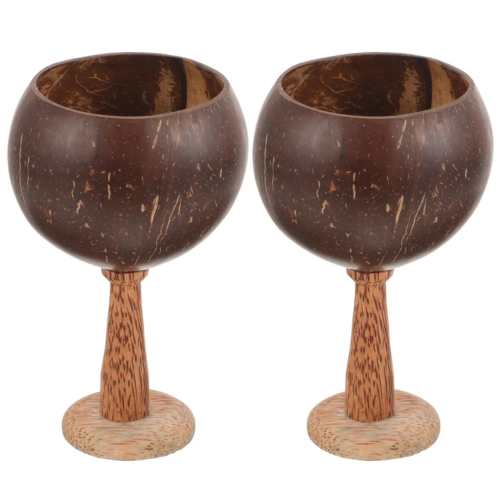 

2 Pcs Sturdy Party Home Goblets Cup Elegant Wine Cup Tropical Coconut Wine Holder Decorative Containers Glassware
