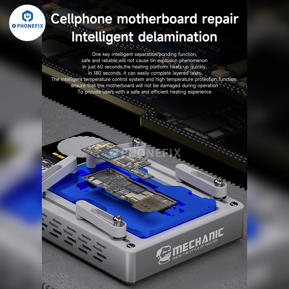 Imagem -03 - Plataforma de Pré-aquecimento Inteligente de ar de Calor Mecânico para Iphone X15pm Placa-mãe em Camadas Chip Bga Estênceis Ferramentas de Reparo de Identificação Facial