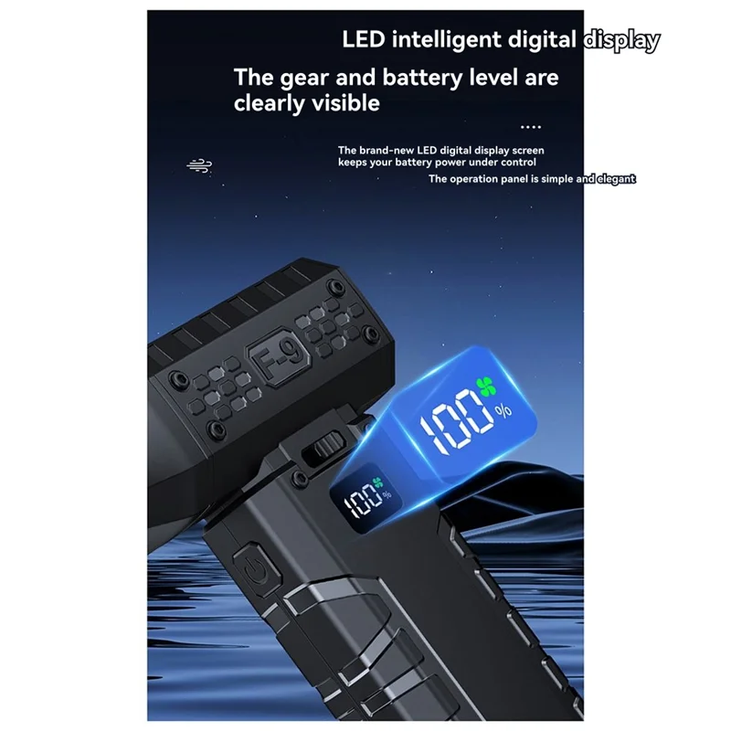 ABPR-High-Speed Mini Air Blower 160000 RPM, Handheld Electric Turbo Jet Fan With 52M/S Wind Speed And LED Display