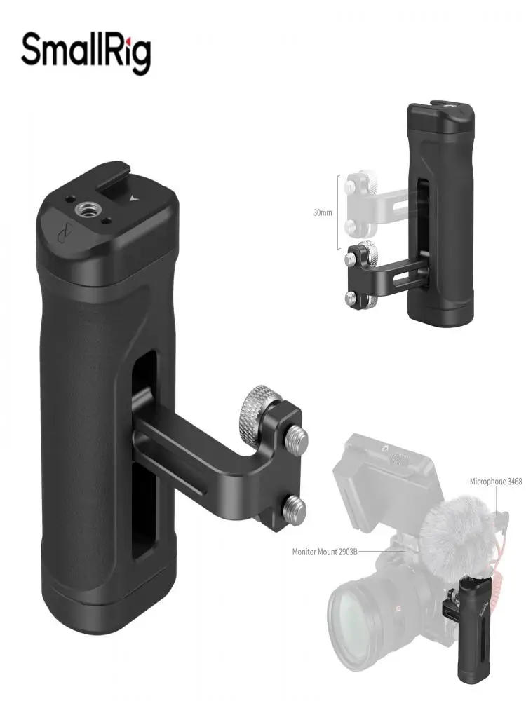 SmallRig-Poignée latérale pour appareil photo avec trous filetés de 1/4 à 20 pouces, poignée légère pour Sony DSLR avec sabot froid 4577