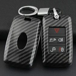 Carbon Fiber Car Key Fob Cover Chain Case For Land Range Rover Sport Evoque Velar Discovery Defender 90 110 130 Jaguar XE XF