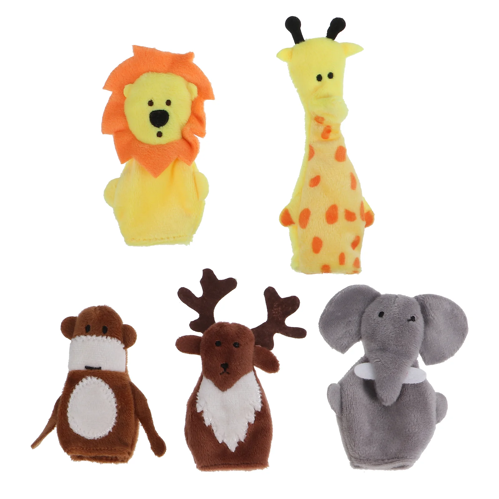 5 Pcs Finger Family Time Toys Plaything Animal Kids' Imagination Cover Pp Cotton Puppet