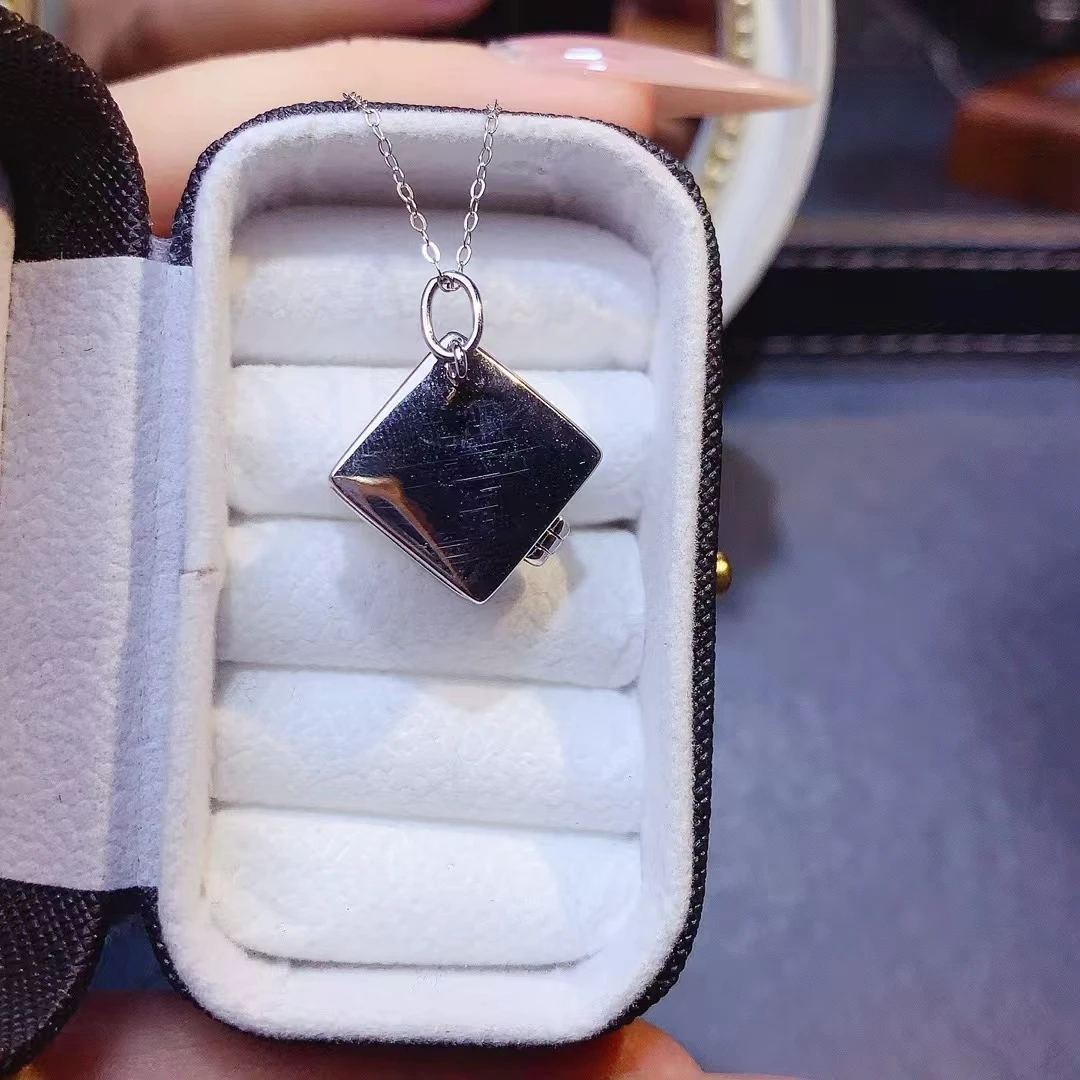 KJJEAXCMY High quality Natural Seven-colored White Crystal Pendant S925 Silver Inlaid Simple Women's Jewelry Support testing